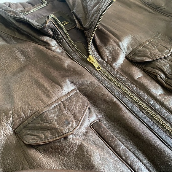 Zara Man Genuine Leather Jacket Mens Size L - Picture 4 of 11